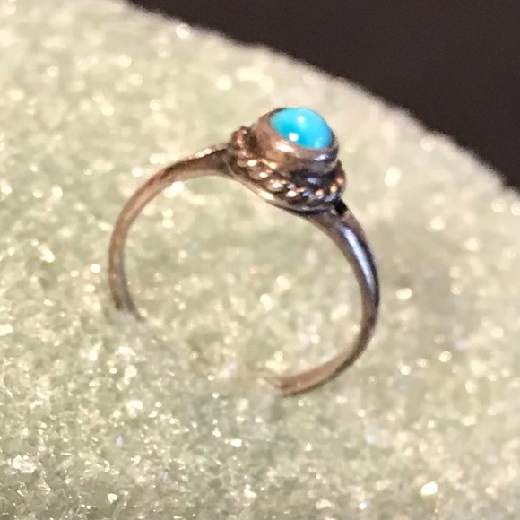 Jewelry Silver And Turquoise Pinky Ring Poshmark